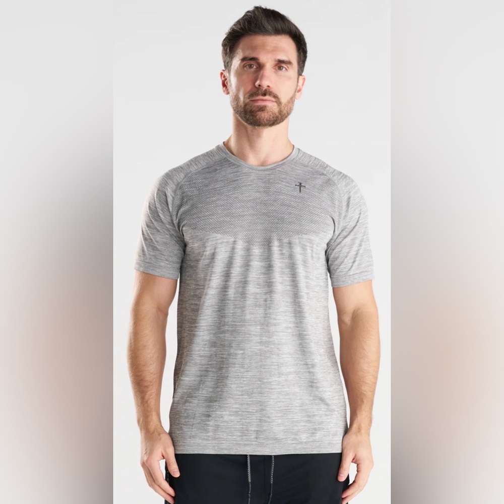 Men’s Three Nails Seamless Tee, Grey Marl, XL